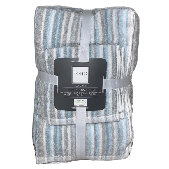Soho | Bath | Soho Living Towel Set Bath Hand Washcloth 6piece | Poshmark